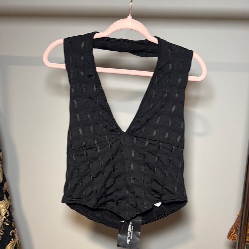PrettyLittleThing Black Tank Top